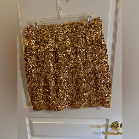 Yellow sequins mini skirt - Size large - Picture 2 of 2